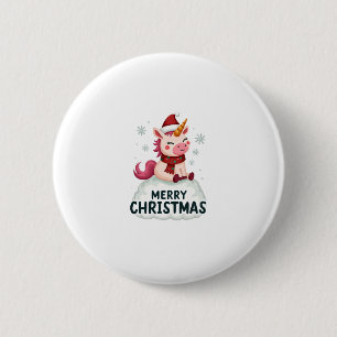 Macaron Rond 5 Cm Chapeau de Noël licorne mignon T-Shi de Noël licor