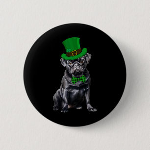 Macaron Rond 5 Cm Chapeau drôle de jour de Patrick Pug noir Jour de 