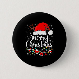 Macaron Rond 5 Cm Chapeau rouge de Père Noël Noël Joyeux Noël