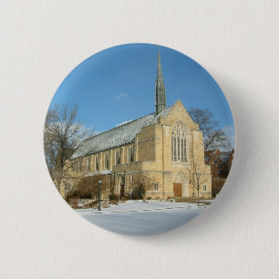 Macaron Rond 5 Cm Chapelle Harbison en hiver au Grove City College