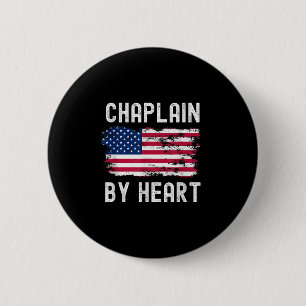 Macaron Rond 5 Cm Chaplain Usa Drapeau Profession Rétro Titre du tra
