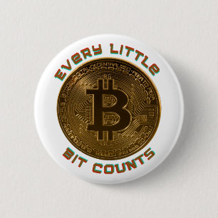 Macaron Rond 5 Cm Chaque petit Bit compte Bitcoin Bouton