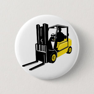 Macaron Rond 5 Cm chariot élévateur rétro