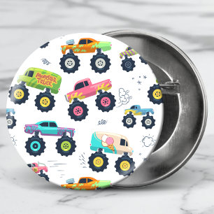 Macaron Rond 5 Cm Chariot Monster couleur d'aquarelle moderne