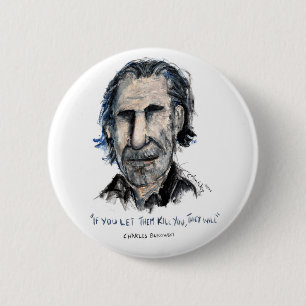 Macaron Rond 5 Cm Charles Bukowski