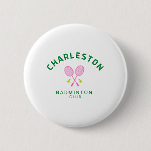 Macaron Rond 5 Cm Charleston South Carolina Tennis Badminton Club