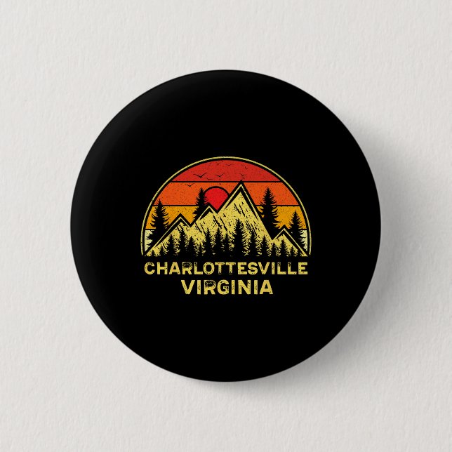 Macaron Rond 5 Cm Charlottesville Virginia Va Mountains Hiking Souve (Devant)
