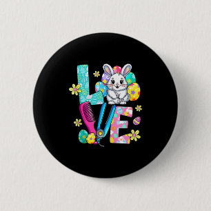 Macaron Rond 5 Cm Charmant réservoir de Pâques fleurs lapin coiffeur