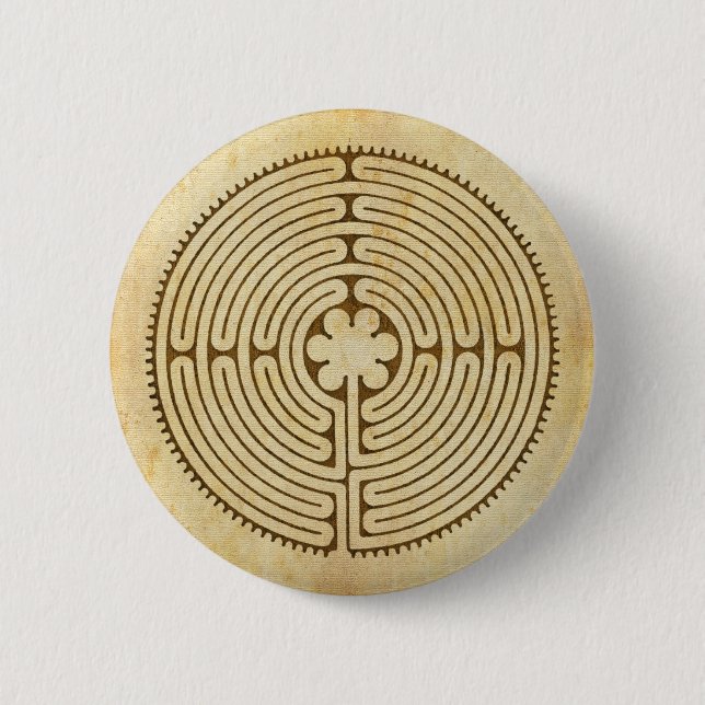 Macaron Rond 5 Cm Chartres Labyrinthe style antique 1 + vos idées (Devant)