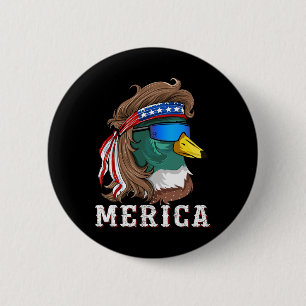Macaron Rond 5 Cm Chasse au canard colvert patriotique sauvagine amé