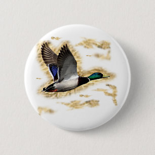 Macaron Rond 5 Cm Chasse de canard de Mallard