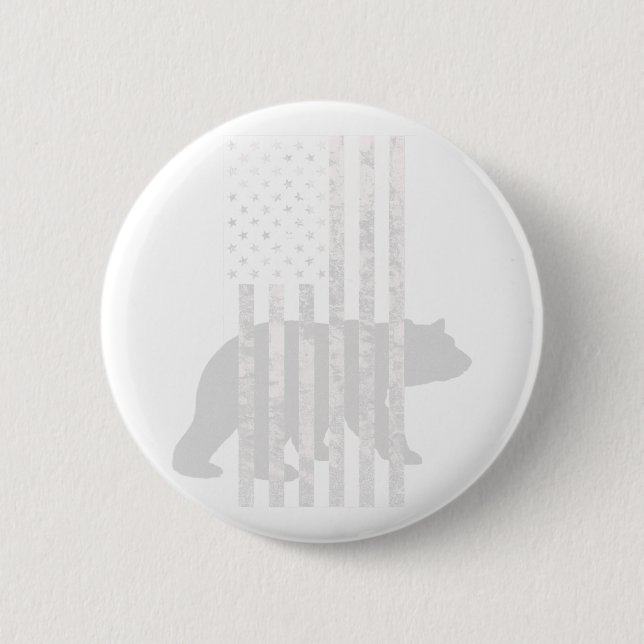 Macaron Rond 5 Cm Chasse patriotique Ours Chasseurs de drapeau améri (Devant)