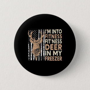 Macaron Rond 5 Cm Chasse Tee I'm In Fitness Deer Freezer Funny Hu