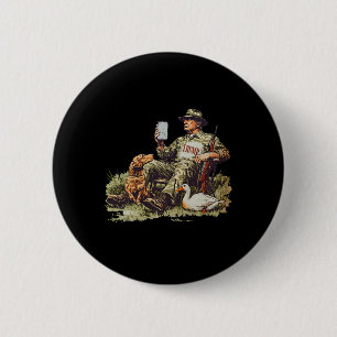 Macaron Rond 5 Cm Chasse Trump Camouflage drôle Chasse au canard sai