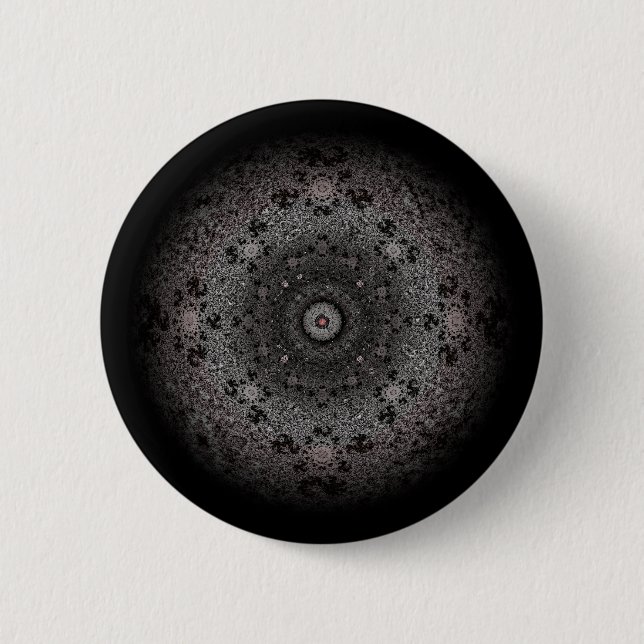Macaron Rond 5 Cm Chasse un croquis foncé d'une forme qui ressemble  (Devant)