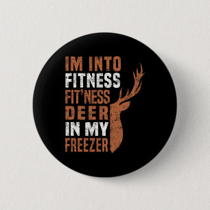 Macaron Rond 5 Cm Chasseur amusant Papa Je suis en forme Deer Freeze
