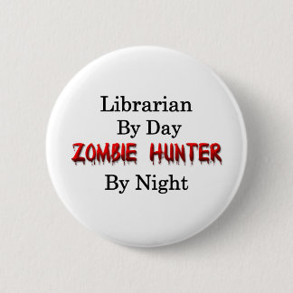 Macaron Rond 5 Cm Chasseur de bibliothécaire/zombi