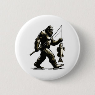 Macaron Rond 5 Cm Chasseur de doré géant Sasquatch Pêcheur de doré G
