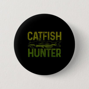 Macaron Rond 5 Cm Chasseur de poisson catfish Pêche Cadeau