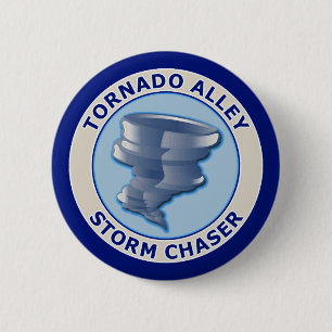 Macaron Rond 5 Cm Chasseur de tempête d'allée de tornade