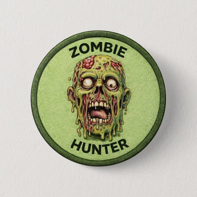 Macaron Rond 5 Cm Chasseur de zombies (Devant)