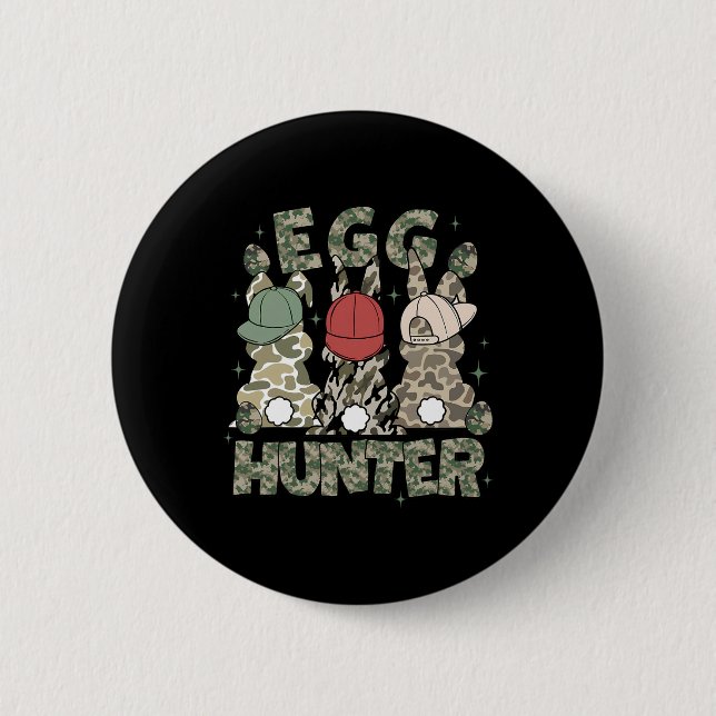 Macaron Rond 5 Cm Chasseur d'oeufs Cerf Buck Camo Casquette Cerf Cha (Devant)