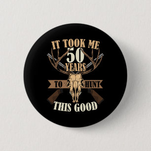 Macaron Rond 5 Cm Chasseurs 50e anniversaire Ans Deer Hunting Stag
