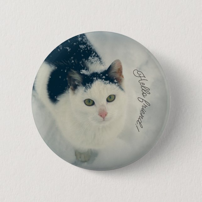 Macaron Rond 5 Cm Chat (Devant)