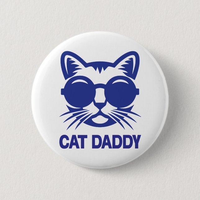 Macaron Rond 5 Cm Chat Art Chat Daddy (Devant)