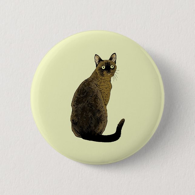 Macaron Rond 5 Cm Chat birman (Devant)