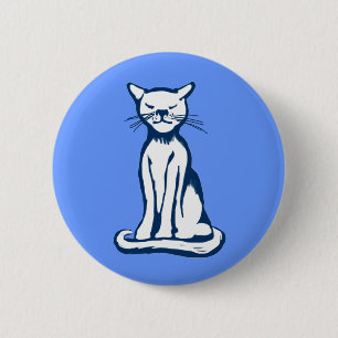 Macaron Rond 5 Cm chat bleu