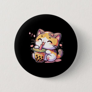 Macaron Rond 5 Cm Chat Boba Tea Bubble Tea Anime Kawaii Neko Kids Te