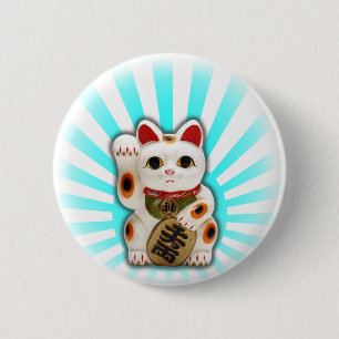 Macaron Rond 5 Cm Chat chanceux (Maneki-neko)