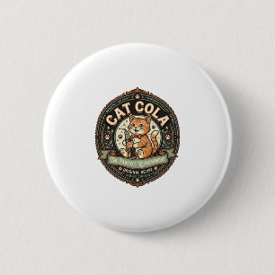 Macaron Rond 5 Cm Chat Cola Chat Étiquette de Boisson Gazeuse Chat V