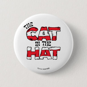 Macaron Rond 5 Cm Chat dans le Casquette   Texte en bande rouge et b