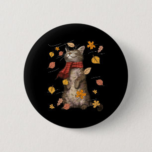 Macaron Rond 5 Cm Chat d'automne chat d'automne chaton chaton chaton