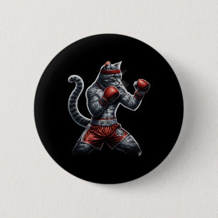 Macaron Rond 5 Cm Chat De Boxe Quand Votre Chat Touche Plus Dur Que