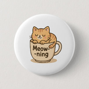 Macaron Rond 5 Cm Chat de café Kawaii