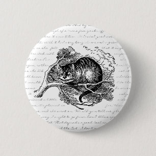 Macaron Rond 5 Cm Chat de Cheshire - nous sommes tous fous ici