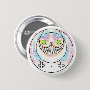Macaron Rond 5 Cm Chat de graisse avec cheshire Cat Grin
