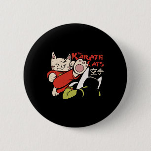 Macaron Rond 5 Cm Chat de karaté pour hommes femmes enfants