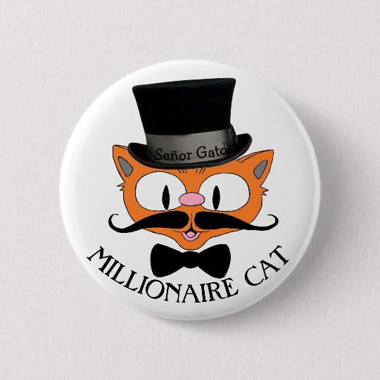 Macaron Rond 5 Cm Chat De Moustache De Bande Dessinee De Cat De Zazzle Ca