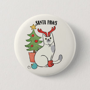 Macaron Rond 5 Cm Chat de renne des pattes   de Père Noël