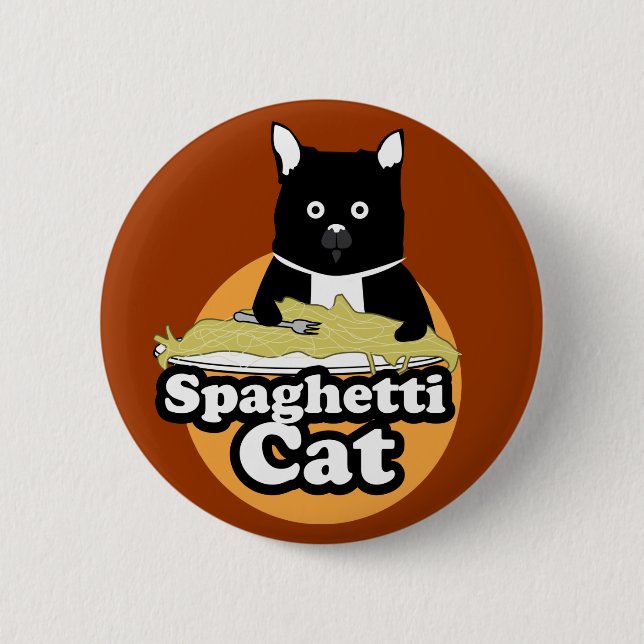 Macaron Rond 5 Cm Chat de spaghetti (Devant)