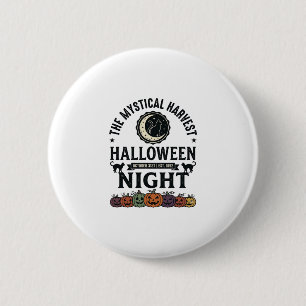 Macaron Rond 5 Cm Chat d'Halloween Chats noirs Citrouilles Vintage D