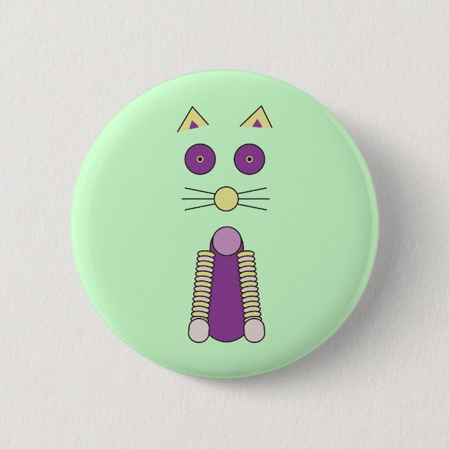 Macaron Rond 5 Cm Chat doux (Devant)