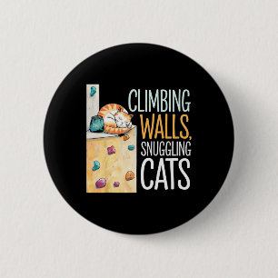 Macaron Rond 5 Cm Chat drôle de bloc – Escalade et amateur de chats