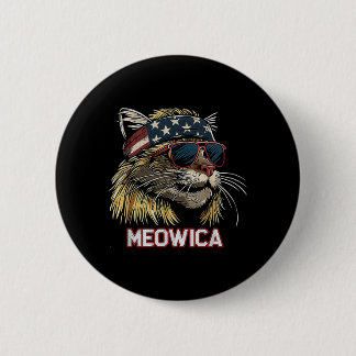 Macaron Rond 5 Cm Chat - Drôle du 4 juillet Drapeau américain Fête d