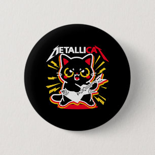 Macaron Rond 5 Cm Chat Drôle Rock 90s Miaou Pour Groupe De Musique D