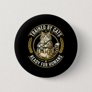 Macaron Rond 5 Cm Chat Drôle Tactique Militaire Parent De Chat Bébé
